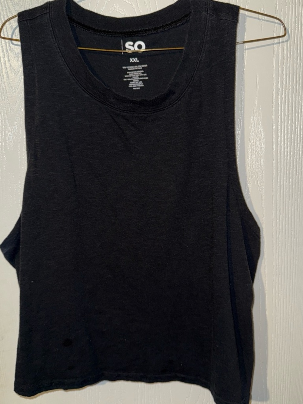 SO Black Cropped Sleeveless Tank Top
